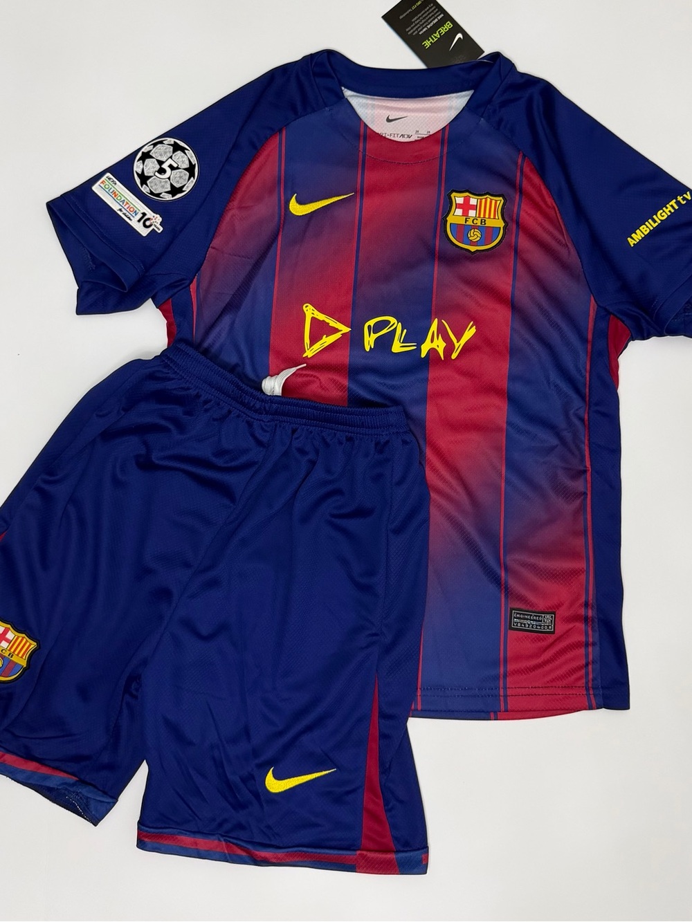 Kid’s FC Barcelona 25/26 X Ed Sheeran Patch on Sleeve No # Or Name